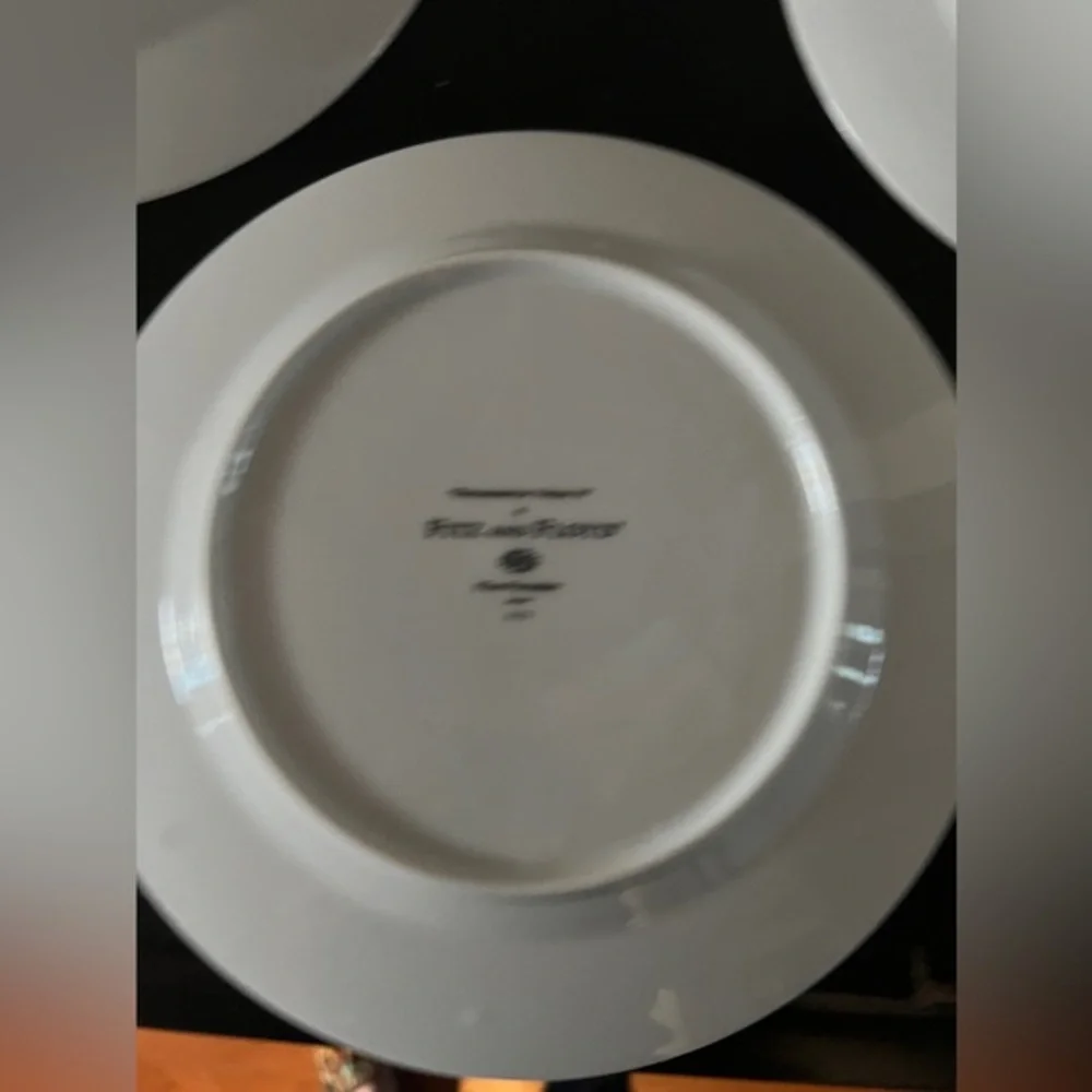 Fitz &‎ Floyd Renaissance Vistas Set Of Four Fine Porcelain Salad Plates 8